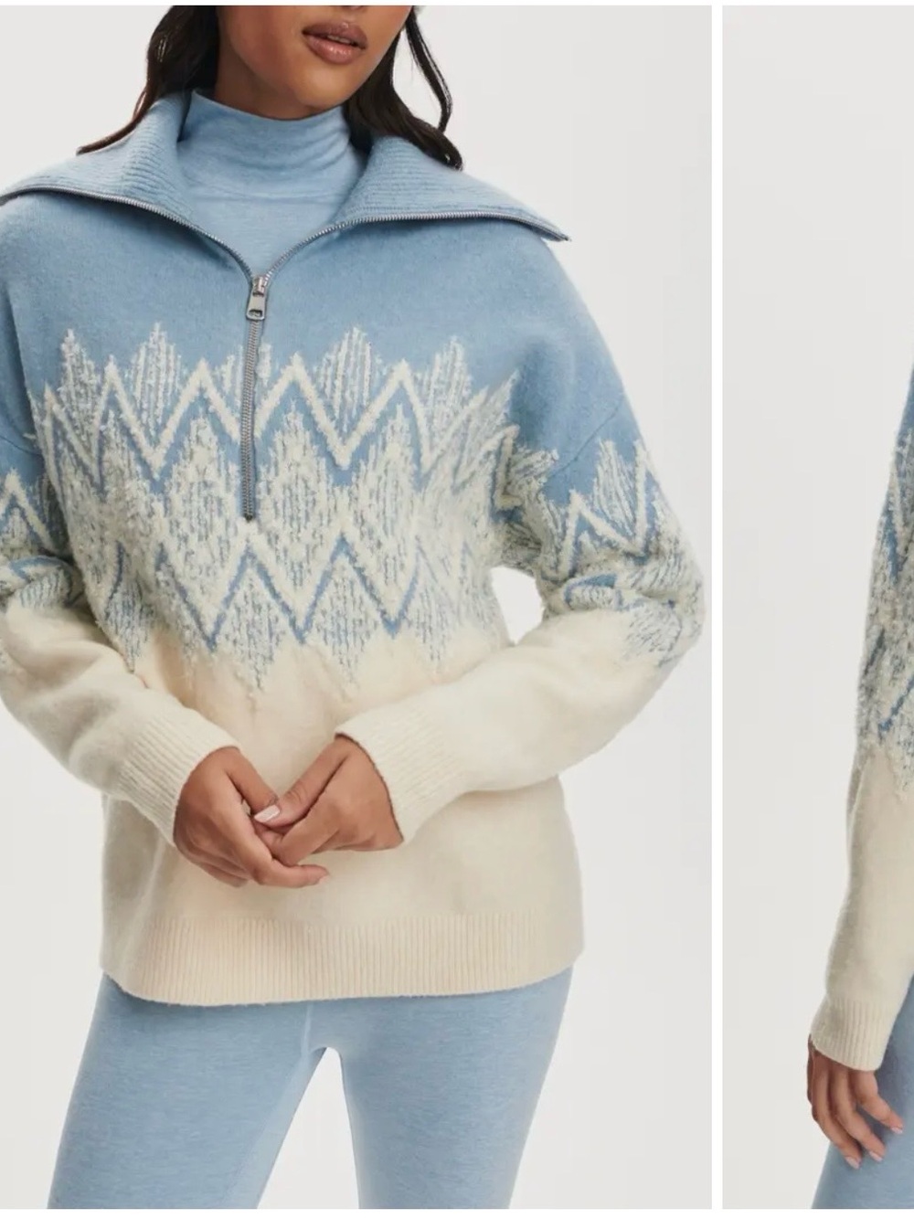 Varley Hedda Fair isle half zip sweater. Anthropologie.